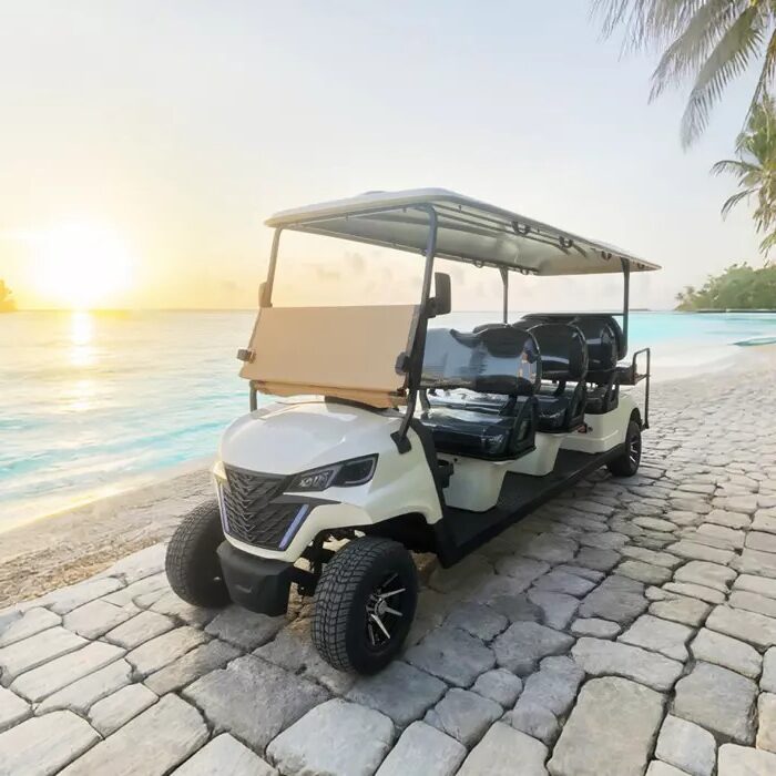 Xe điện sân golf 8 chỗ Eagle EG206EKSZ màu trắng nhập khẩu chính hãng.